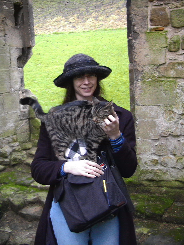 Sue and friend at Rievaulx Abbey